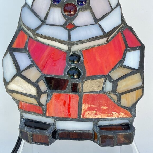 Tiffany Style Stained Glass Santa Accent Desk Lamp - Picture 6 of 13